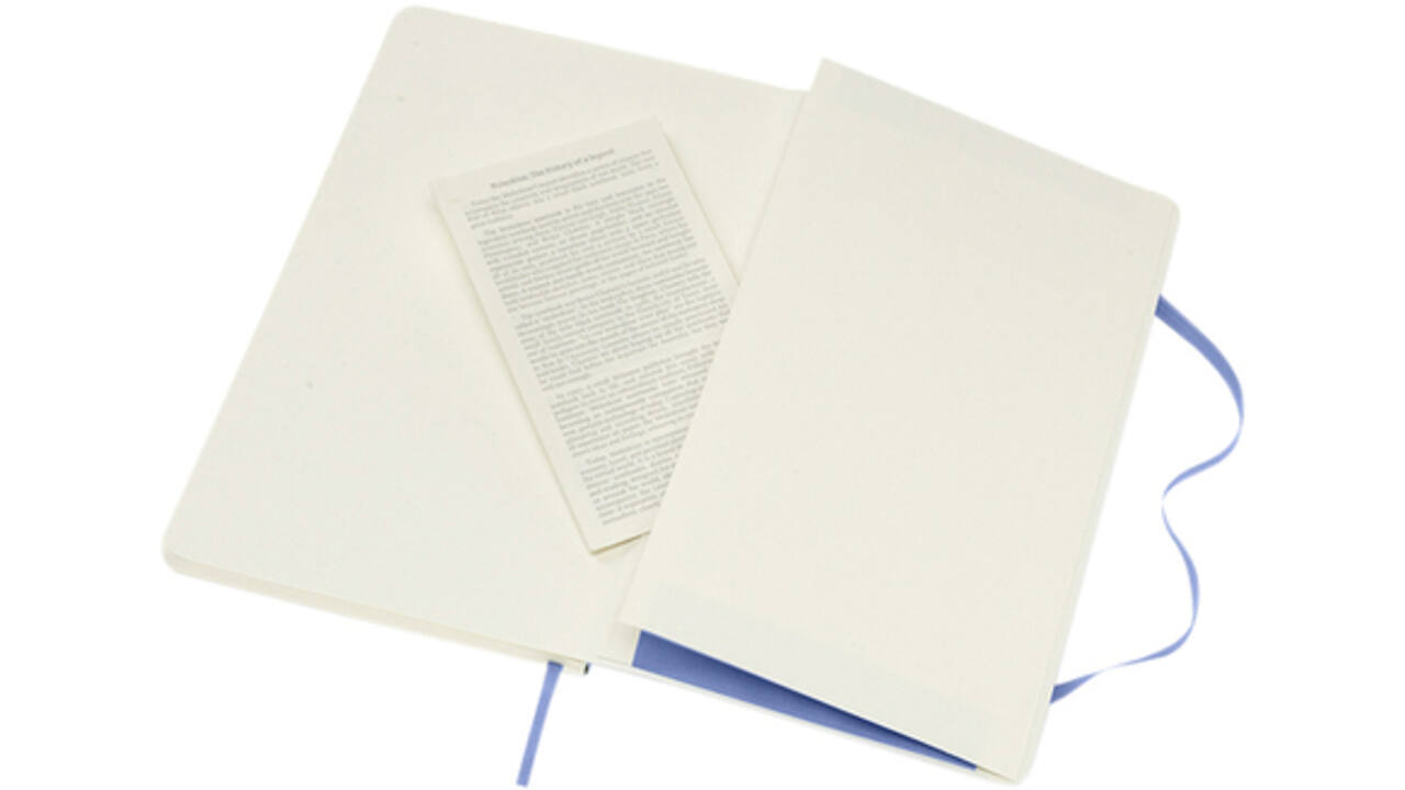 Notitieboek Moleskine large 130x210mm lijn soft cover hydrangea blue