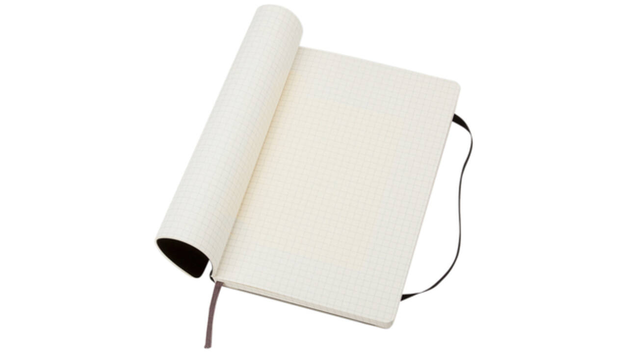 Notitieboek Moleskine pocket 90x140mm ruit 5x5mm soft cover zwart