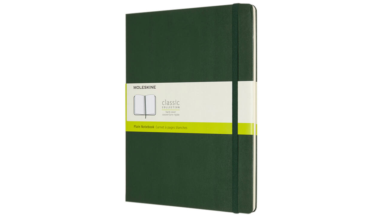 Notitieboek Moleskine XL 190x250mm blanco hard cover myrtle green