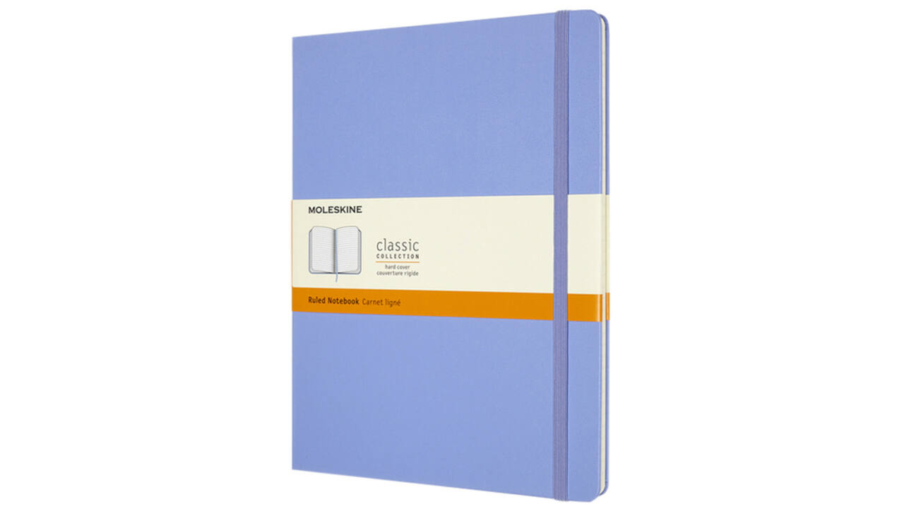 Notitieboek Moleskine XL 190x250mm lijn hard cover hydrangea blue