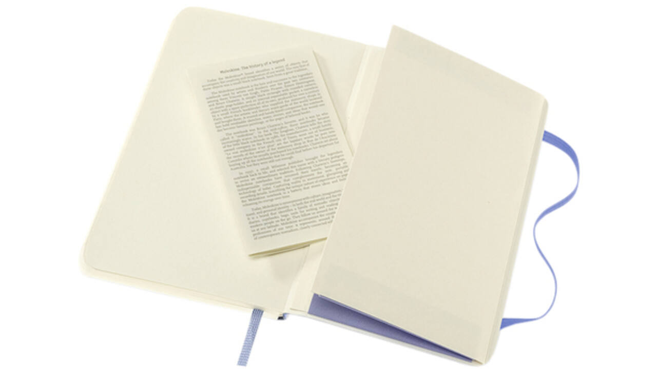 Notitieboek Moleskine pocket 90x140mm blanco soft cover hydrangea blue