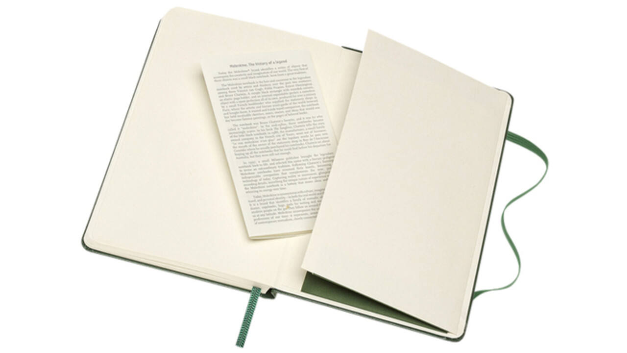 Notitieboek Moleskine pocket 90x140mm ruit 5x5mm hard cover myrtle green