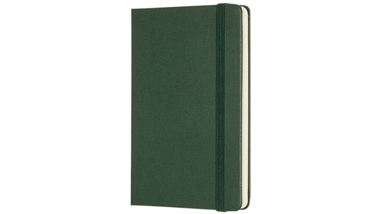 Notitieboek Moleskine pocket 90x140mm blanco hard cover myrtle green