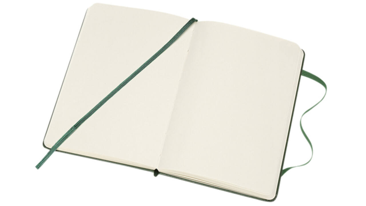 Notitieboek Moleskine pocket 90x140mm blanco hard cover myrtle green