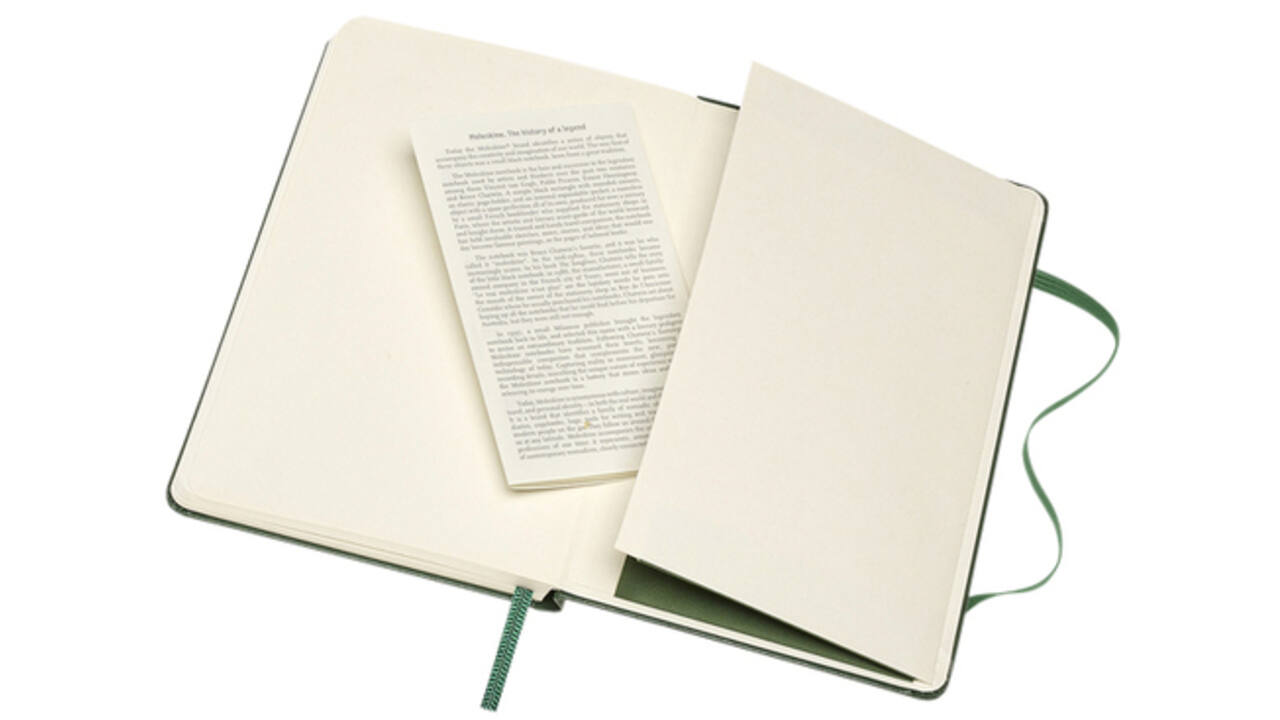 Notitieboek Moleskine pocket 90x140mm blanco hard cover myrtle green