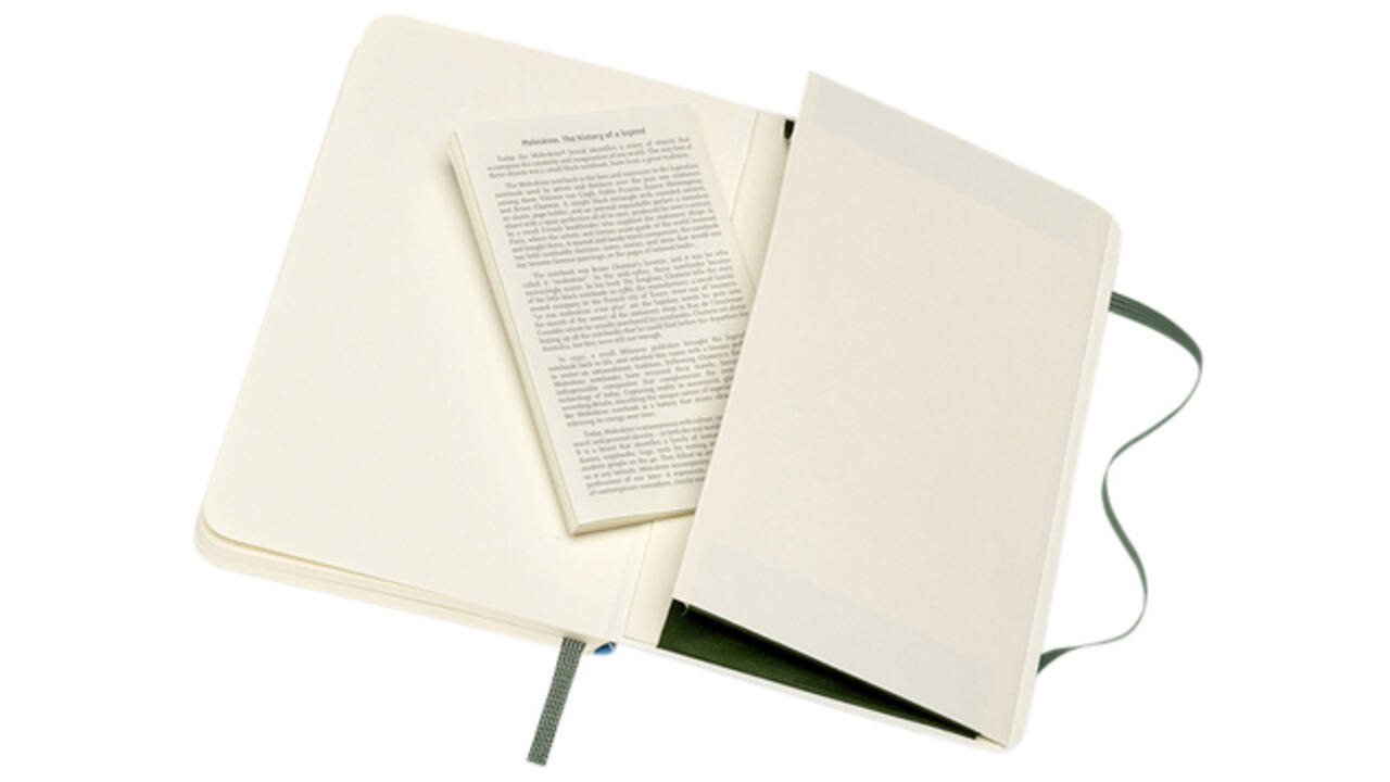 Notitieboek Moleskine pocket 90x140mm blanco soft cover myrtle green