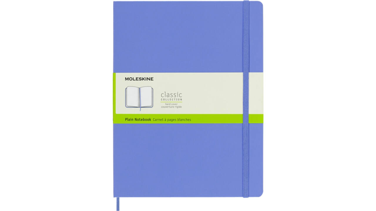 Notitieboek Moleskine XL 190x250mm blanco hard cover hydrangea blue