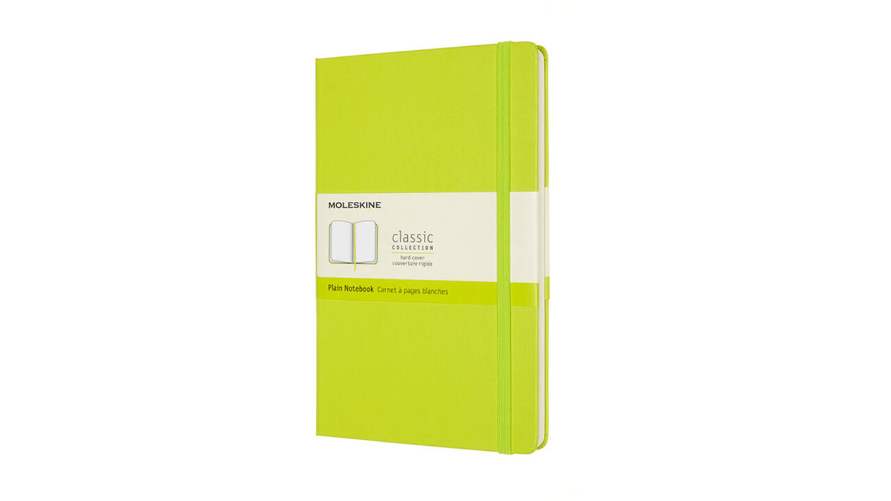 Notitieboek Moleskine large 130x210mm blanco hard cover lemon green