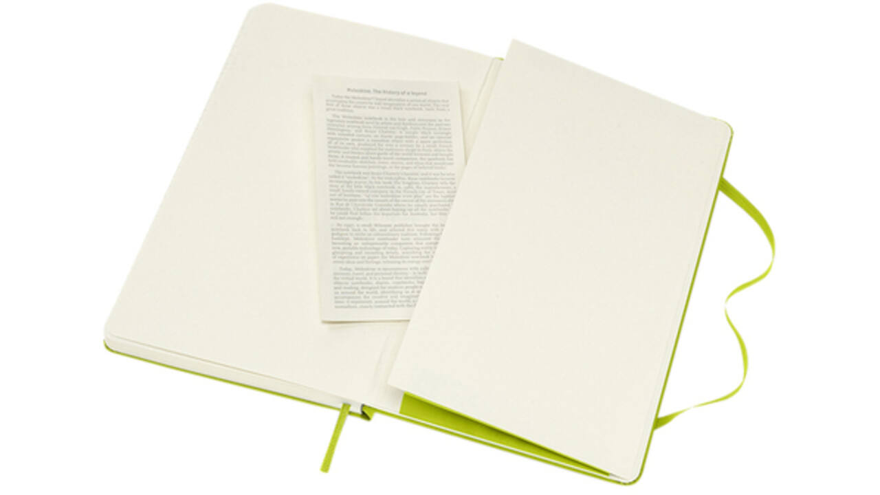 Notitieboek Moleskine large 130x210mm blanco hard cover lemon green