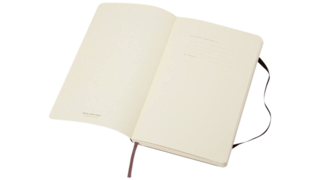 Notitieboek Moleskine large 130x210mm ruit 5x5mm soft cover zwart