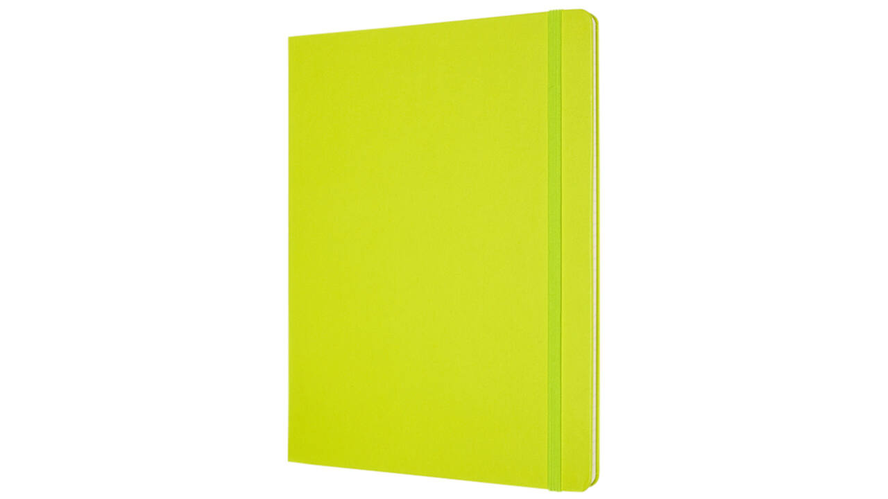 Notitieboek Moleskine XL 190x250mm lijn hard cover lemon green