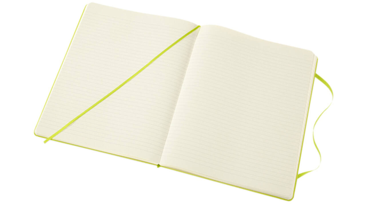 Notitieboek Moleskine XL 190x250mm lijn hard cover lemon green