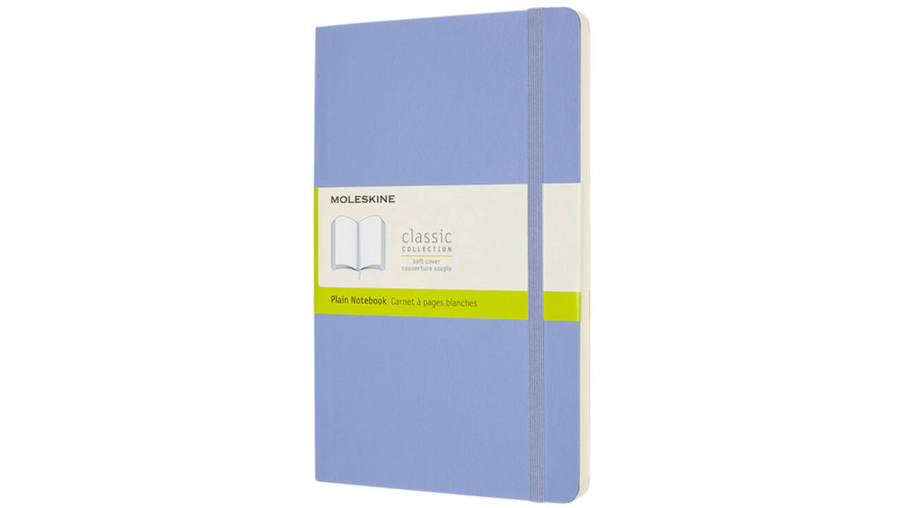 Notitieboek Moleskine large 130x210mm blanco soft cover hydrangea blue
