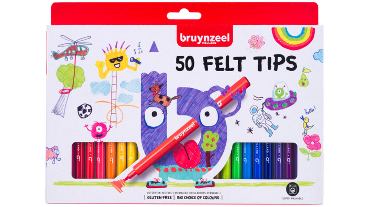 Viltstift Bruynzeel set á 50 kleuren