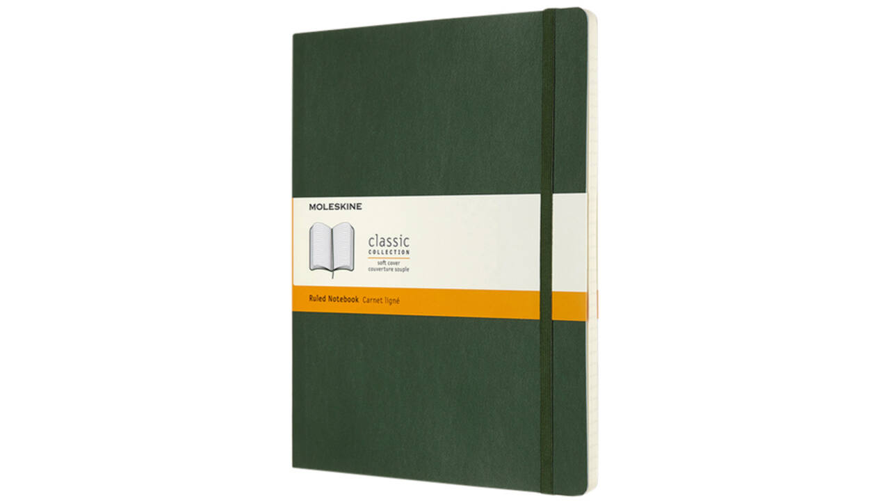 Notitieboek Moleskine XL 190x250mm lijn soft cover myrtle green