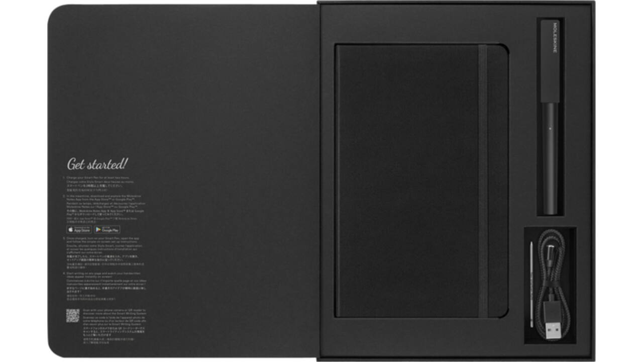 Smart Writing Set Pen Moleskine + Smart notitieboek large 130x210mm lijn zwart