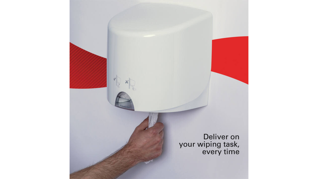 Poetsrol WypAll L10 1-laags 18,3cmx190m 500vel wit 7406