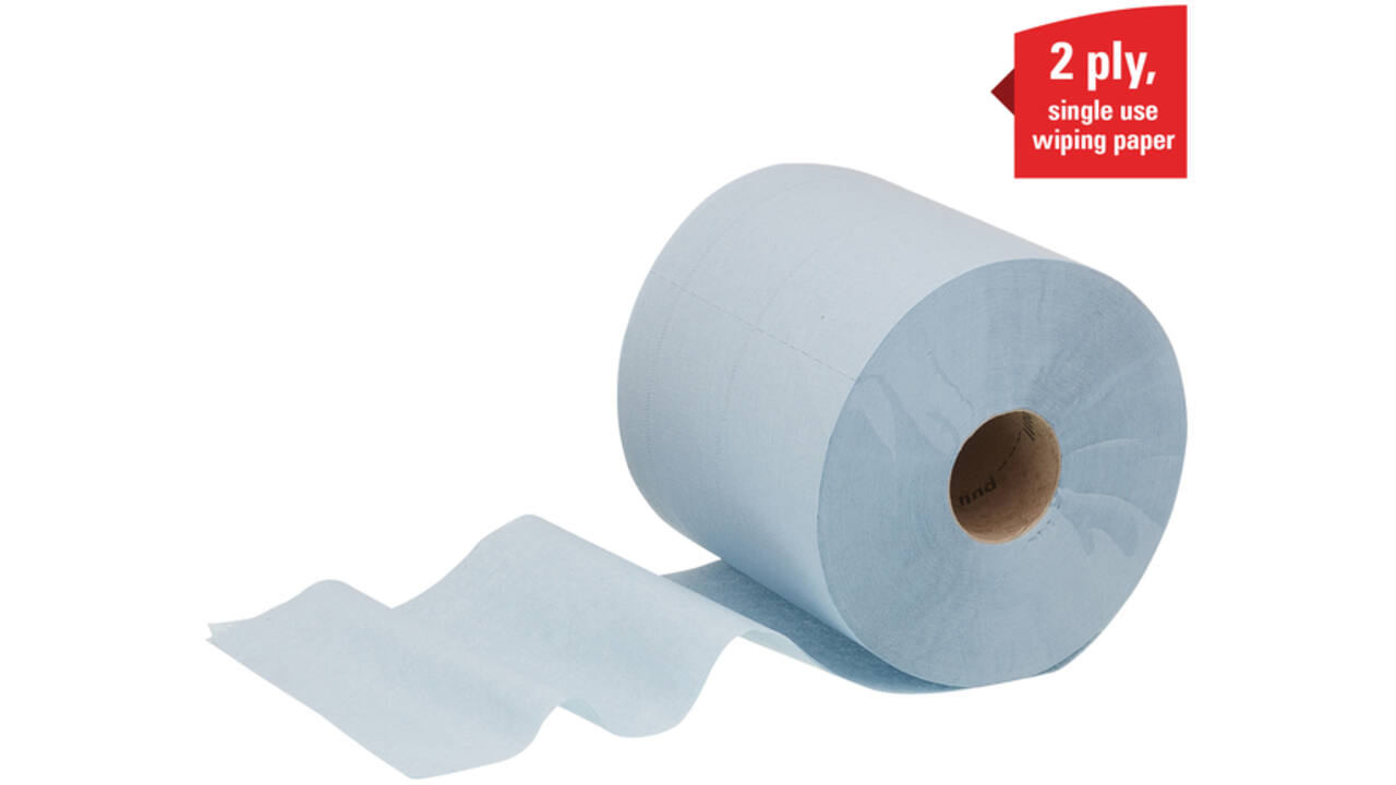 Poetsrol WypAll L20 2-laags 18,3cmx144m 380vel blauw 7302