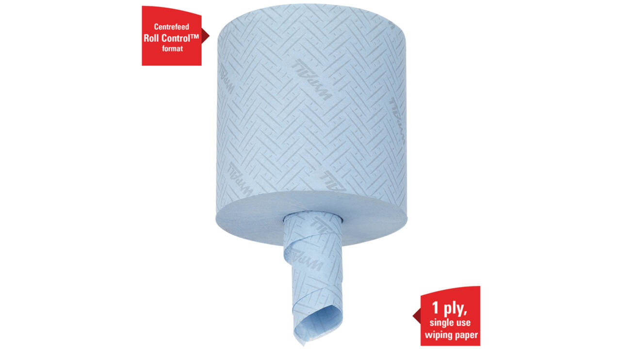 Poetsrol WypAll L10 1-laags 18,3cmx239m 630 vel blauw 7494