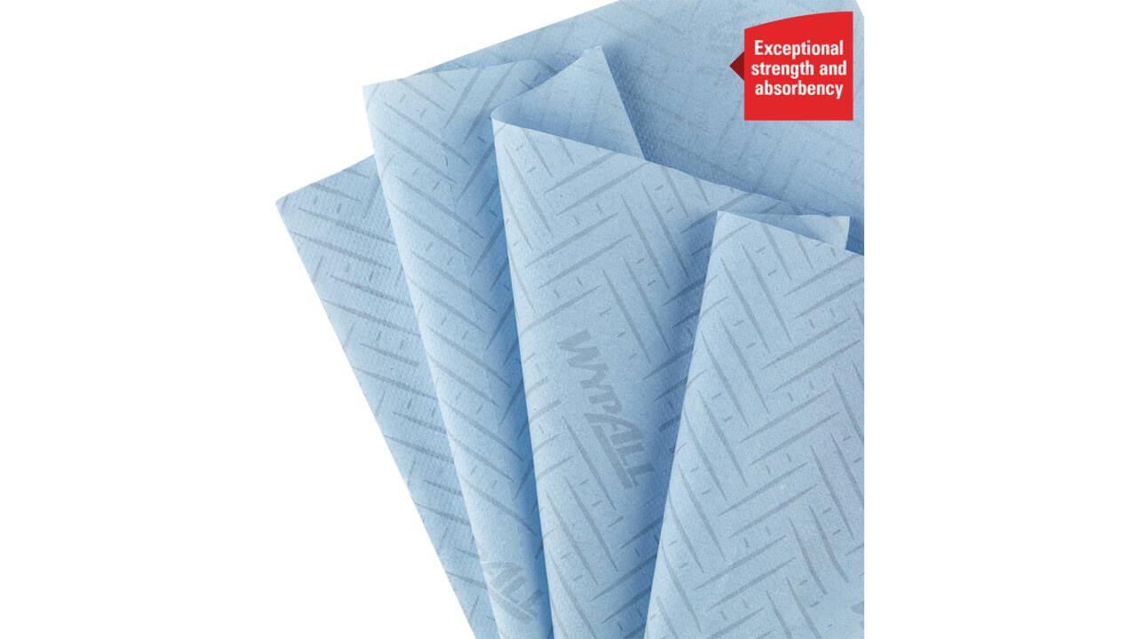 Poetsrol WypAll L10 1-laags 18,3cmx239m 630 vel blauw 7494