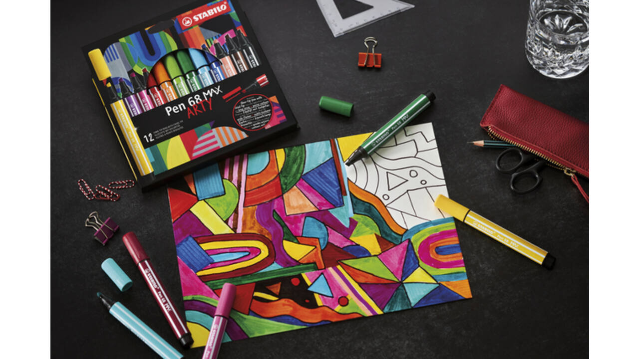 Viltstift STABILO Pen 68 /12 Max Arty assorti etui à 12 stuks