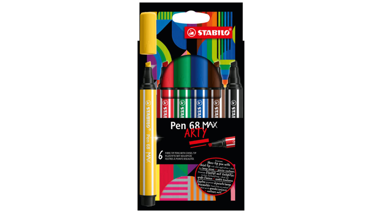 Viltstift STABILO Pen 68 Max Arty assorti etui à 6 stuks