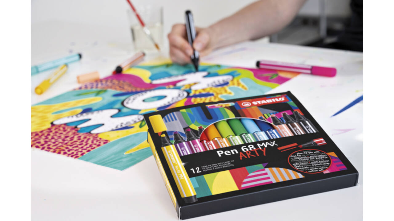Viltstift STABILO Pen 68 Max Arty assorti etui à 6 stuks