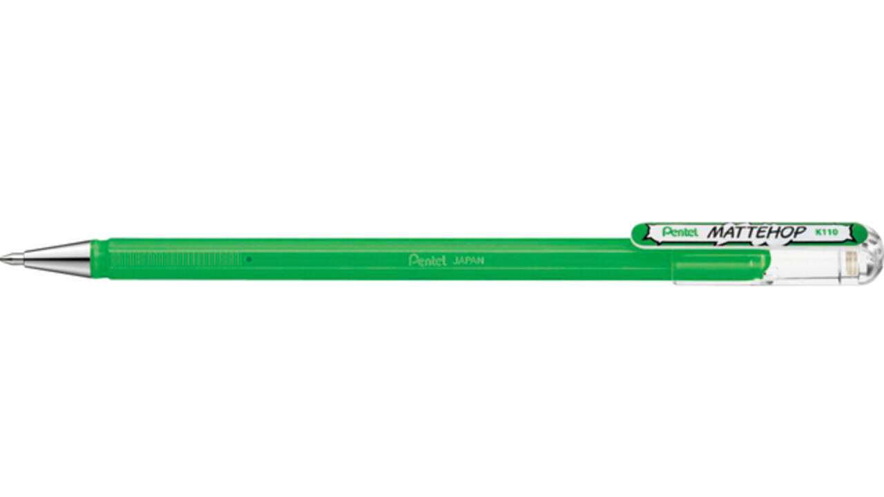 Gelschrijver Pentel K110 Mattehop medium groen
