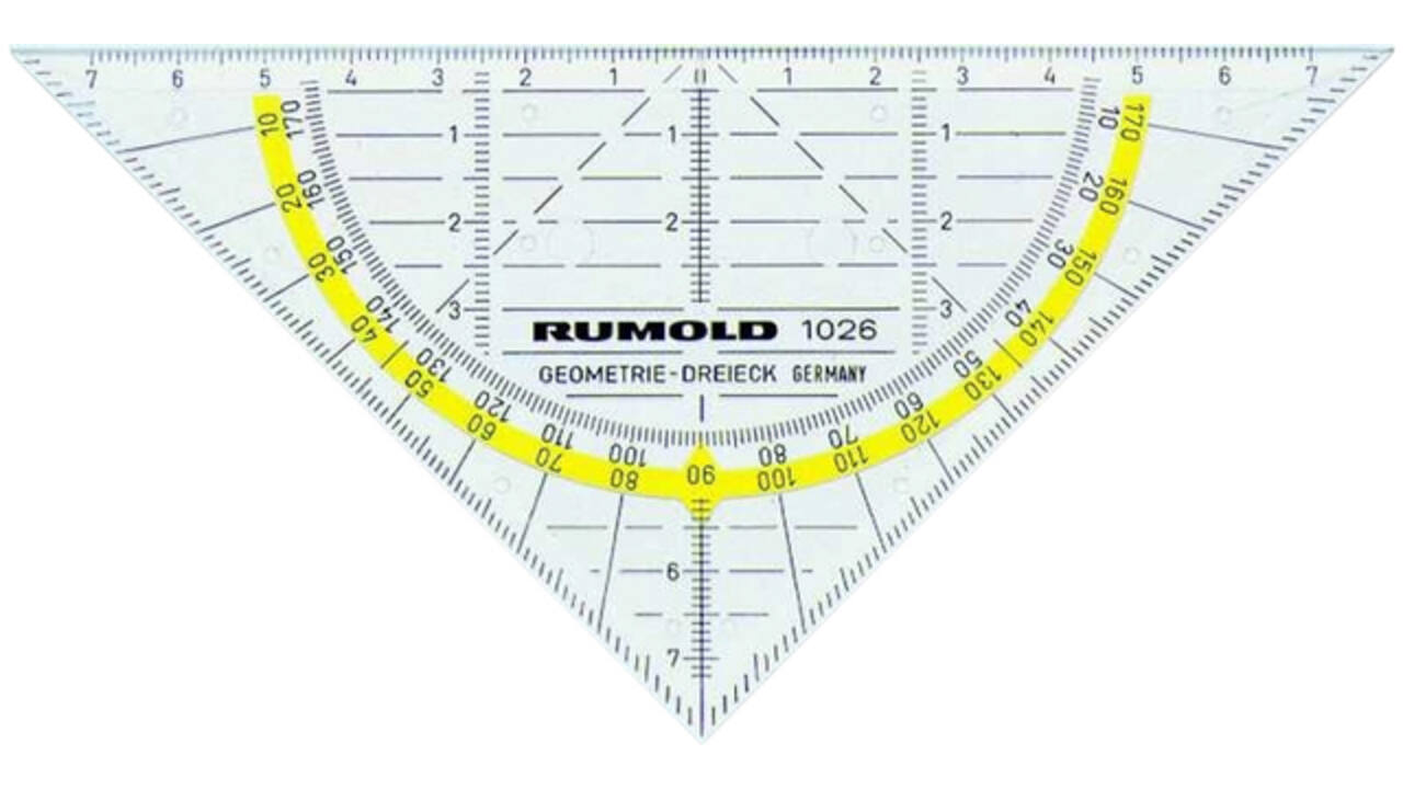 Geodriehoek Rumold 1026 160mm transparant