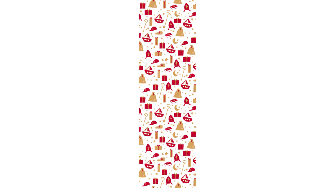 Inpakpapier Haza Sint 46.5x250cm doos à 100 stuks assorti