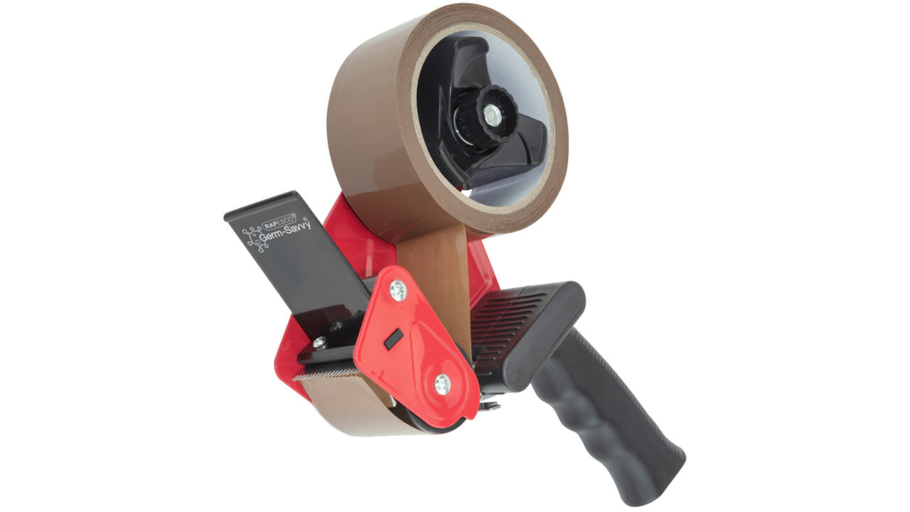 Verpakkingstape dispenser Rapesco Germ-Savvy antibacterieel zwart