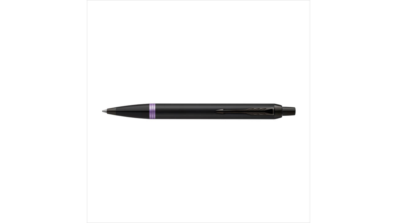 Balpen Parker IM black purple vibrant ring medium blister à 1 stuk