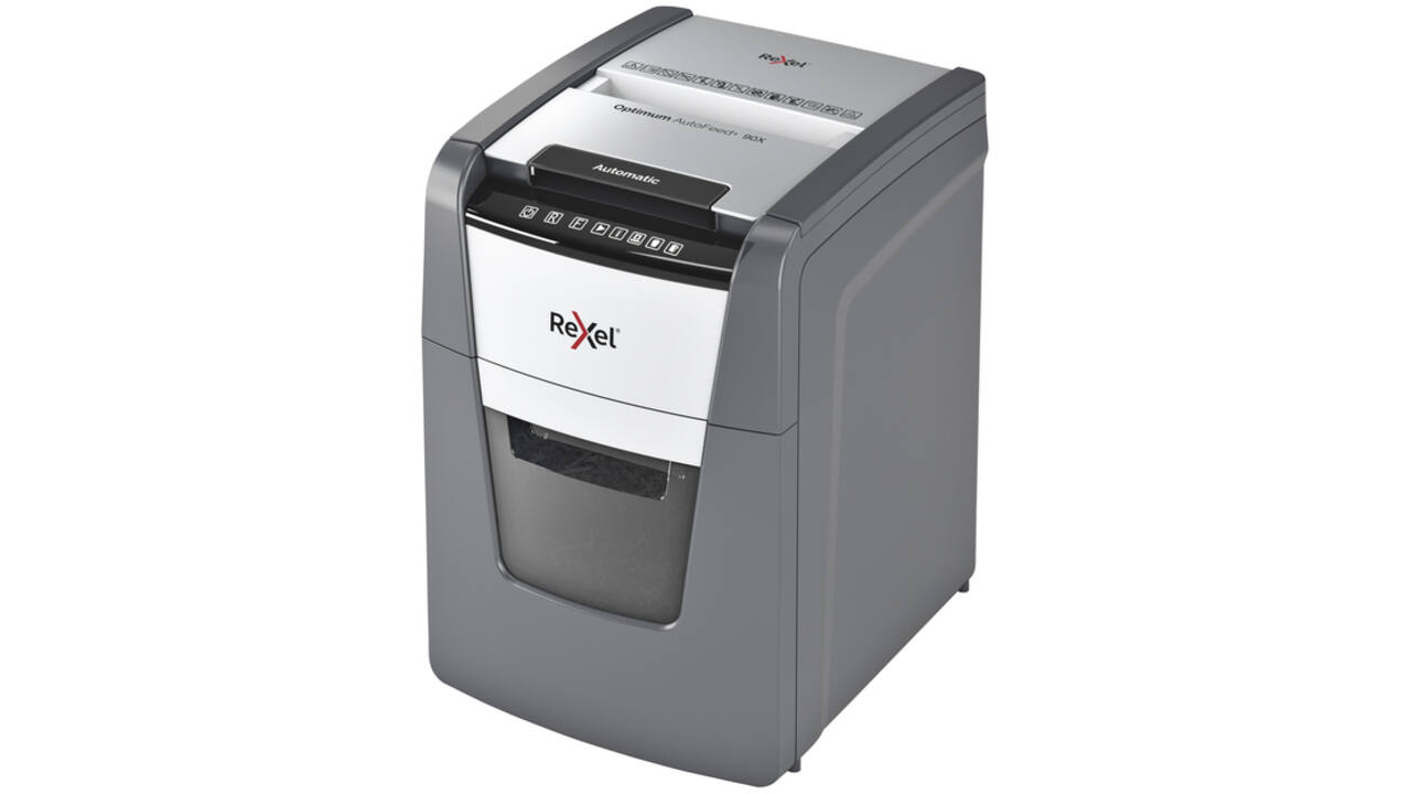 Papiervernietiger Rexel Optimum Auto+ 90X snippers 4x28mm