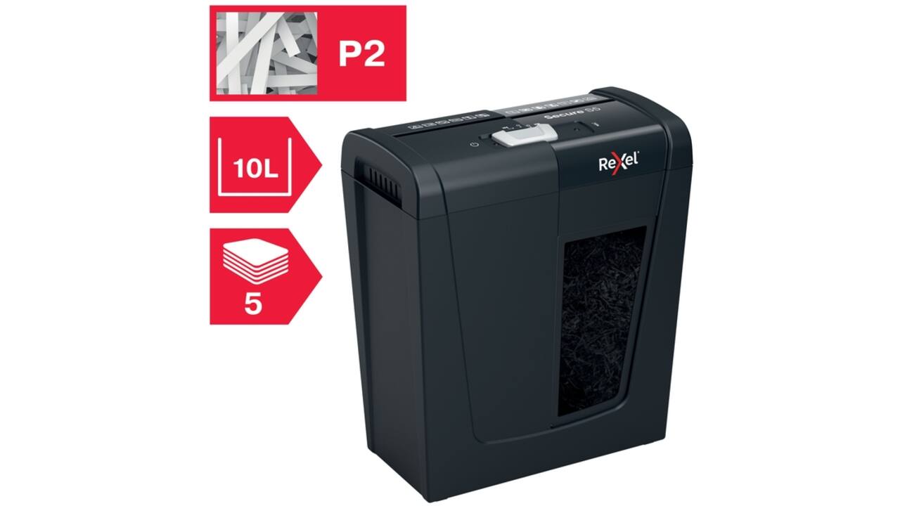 Papiervernietiger Rexel Secure S5 stroken 6mm