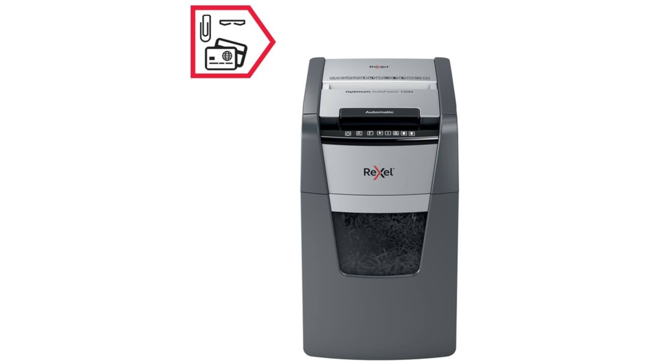 Papiervernietiger Rexel Optimum Auto+ 130M snippers 2x15mm