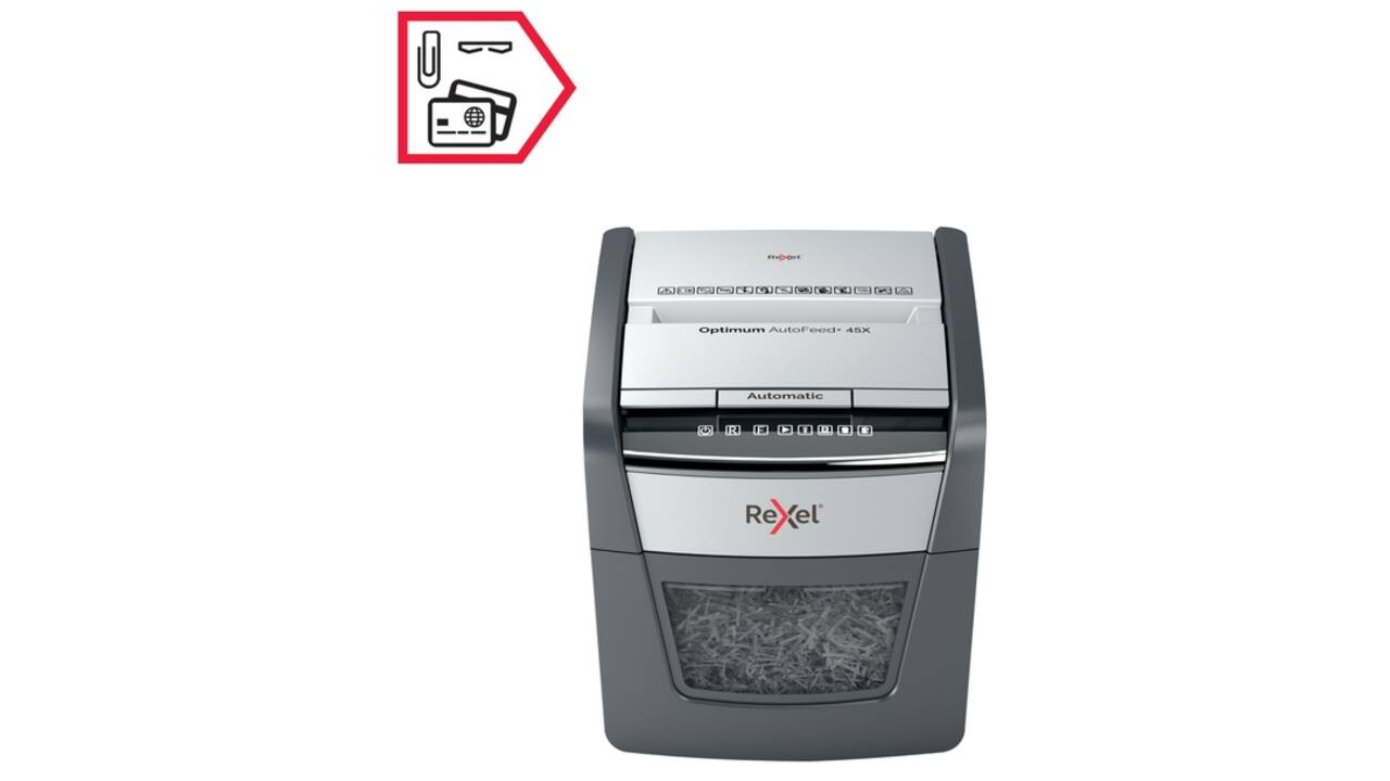 Papiervernietiger Rexel Optimum Auto+ 45X snippers 4x28mm
