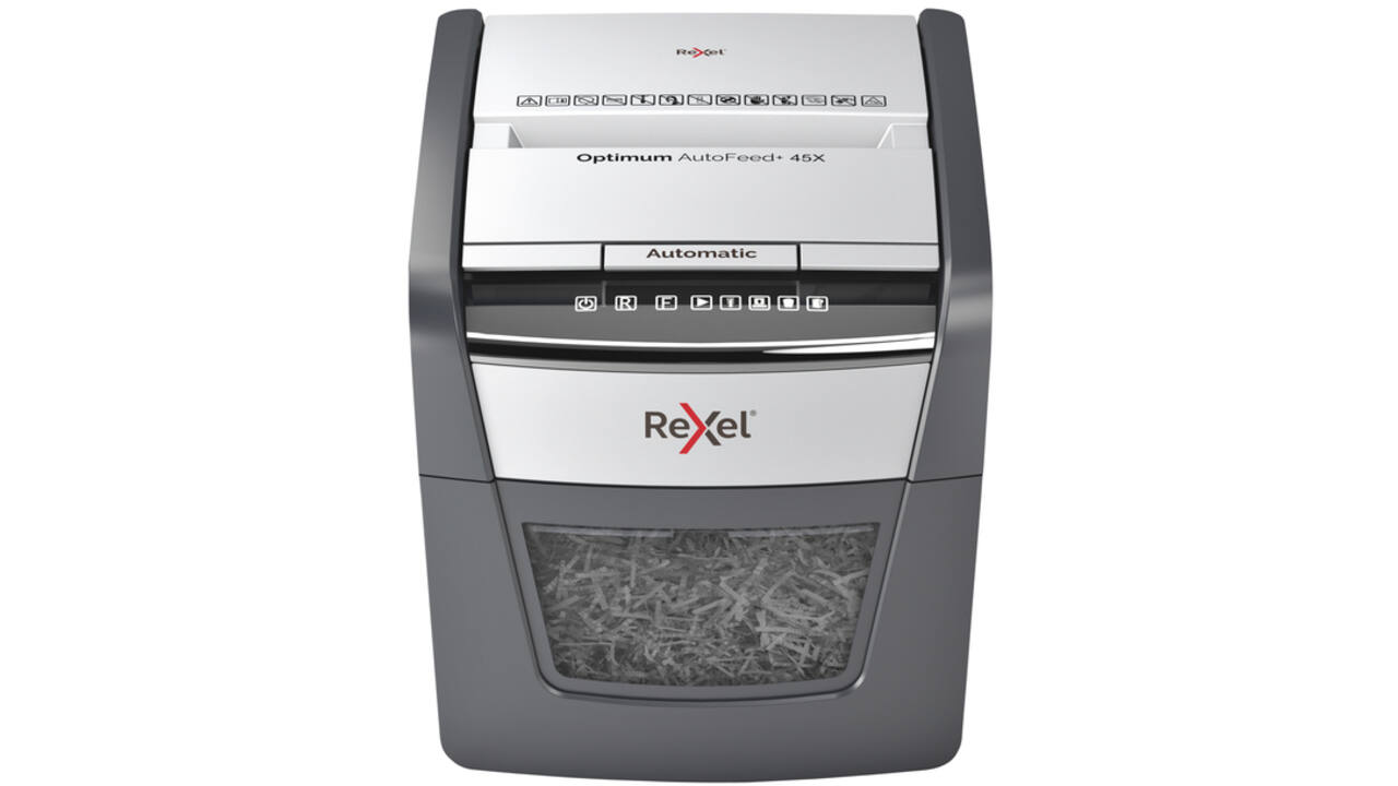 Papiervernietiger Rexel Optimum Auto+ 45X snippers 4x28mm