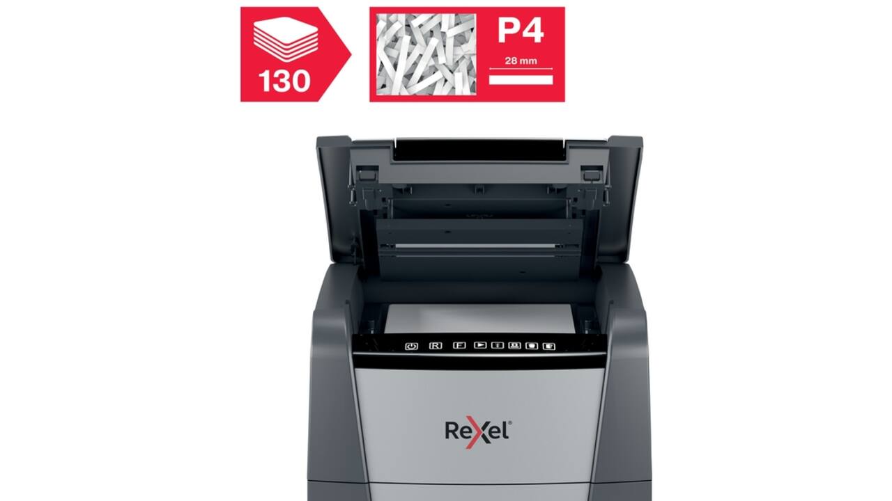 Papiervernietiger Rexel Optimum Auto+ 130X P4 snippers 4x28mm