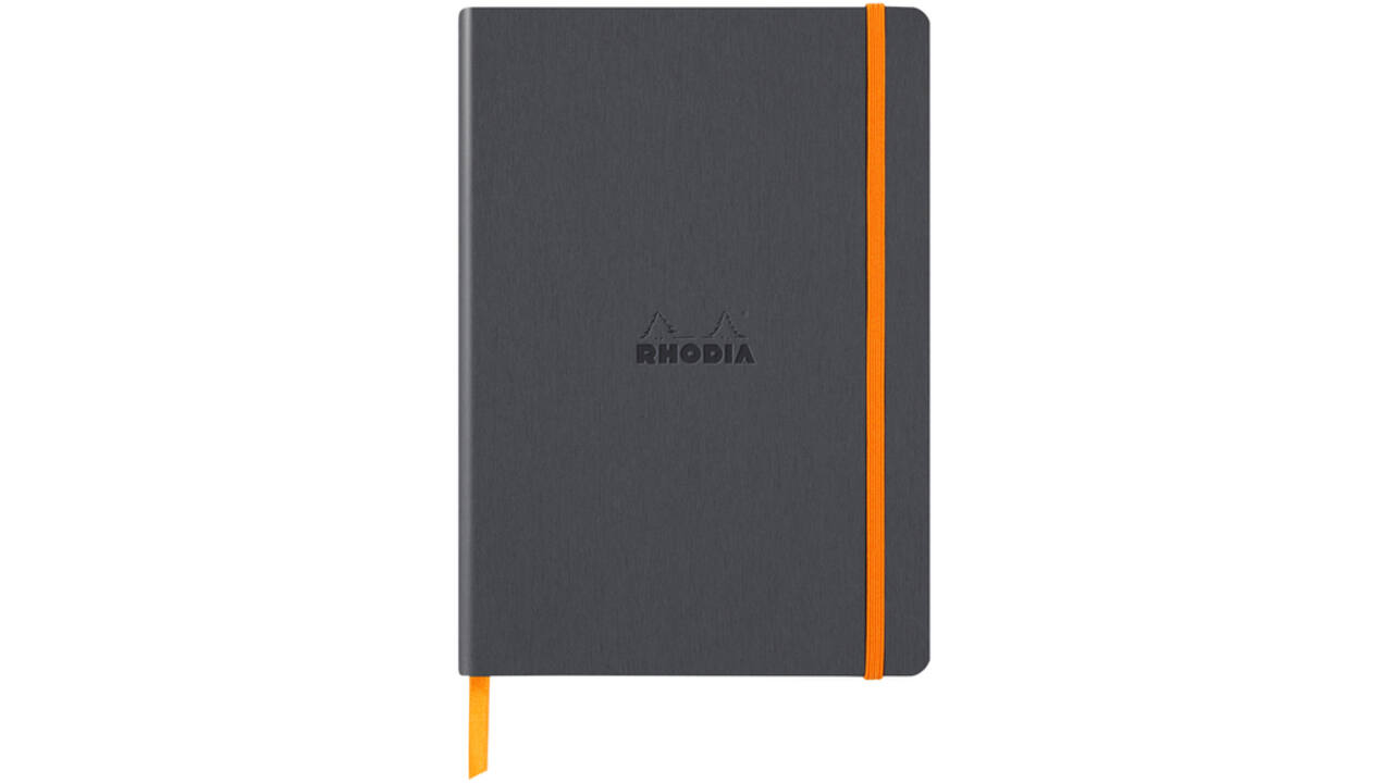 Notitieboek Rhodia A5 lijn 80 vel 90gr titanium
