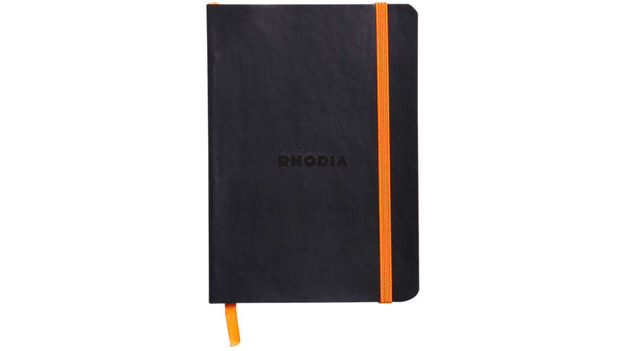Notitieboek Rhodia A6 lijn 72 vel 90gr zwart