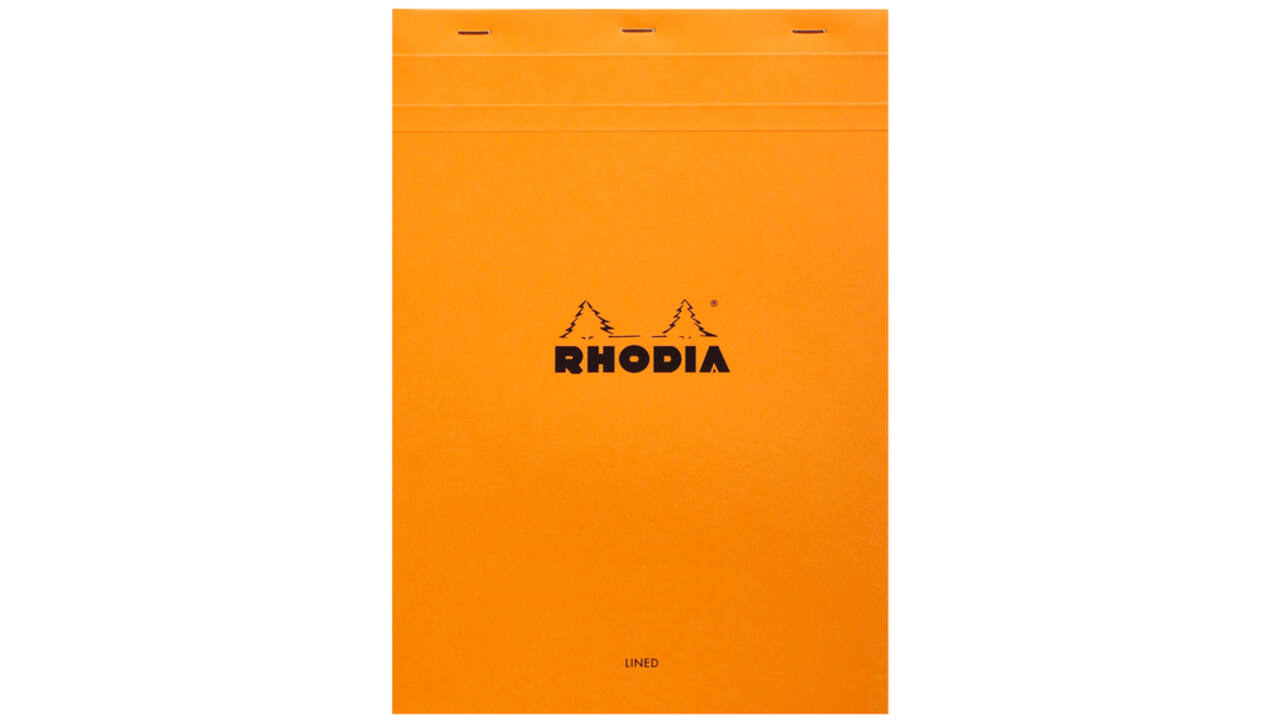 Schrijfblok Rhodia A4 lijn 80 vel 80gr oranje