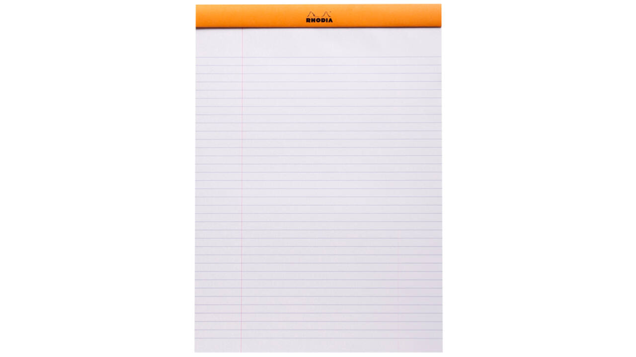 Schrijfblok Rhodia A4 lijn 80 vel 80gr oranje