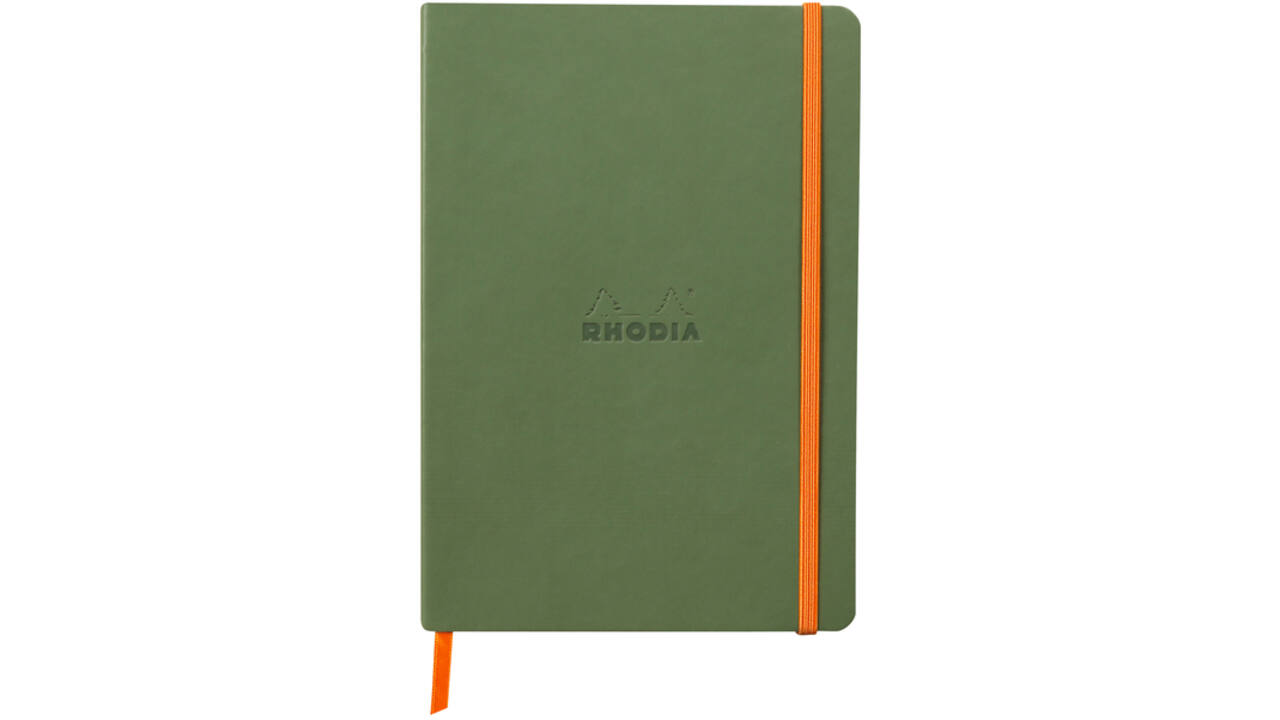 Notitieboek Rhodia A5 lijn 80 vel 90gr saliegroen