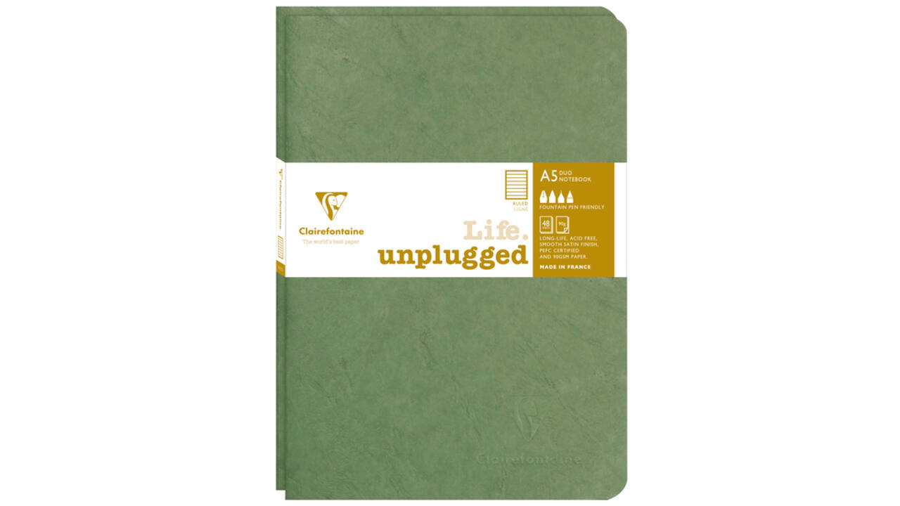 Schrift Clairefontaine A5 lijn 96 pagina's 90gr groen seal à 2 stuks