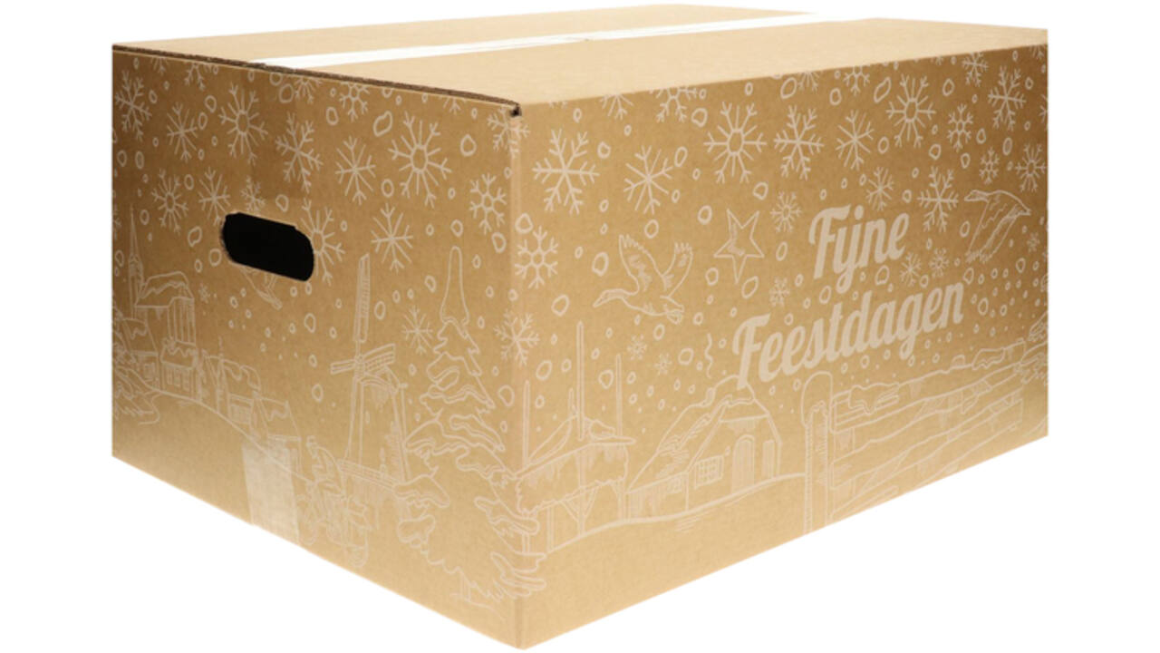 Kerstdoos IEZZY bedrukt Holland-3 390x290x300mm wit