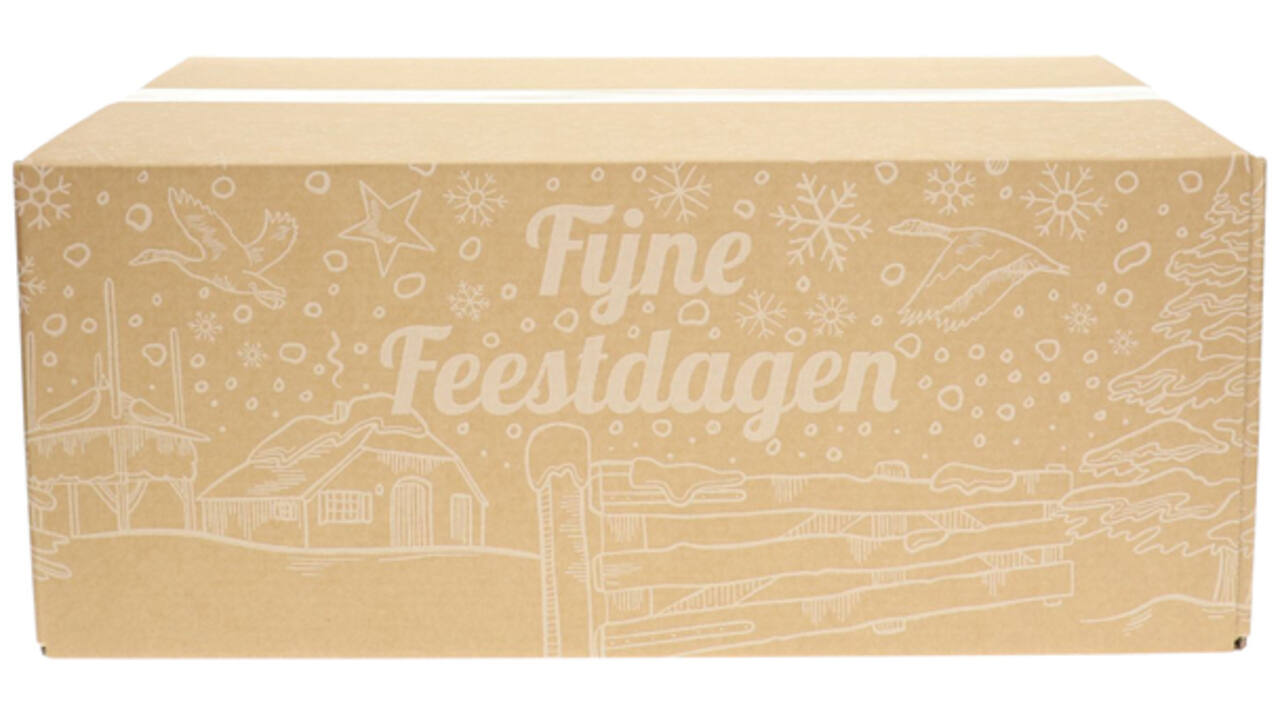 Kerstdoos IEZZY bedrukt Holland-2 390x290x250mm wit
