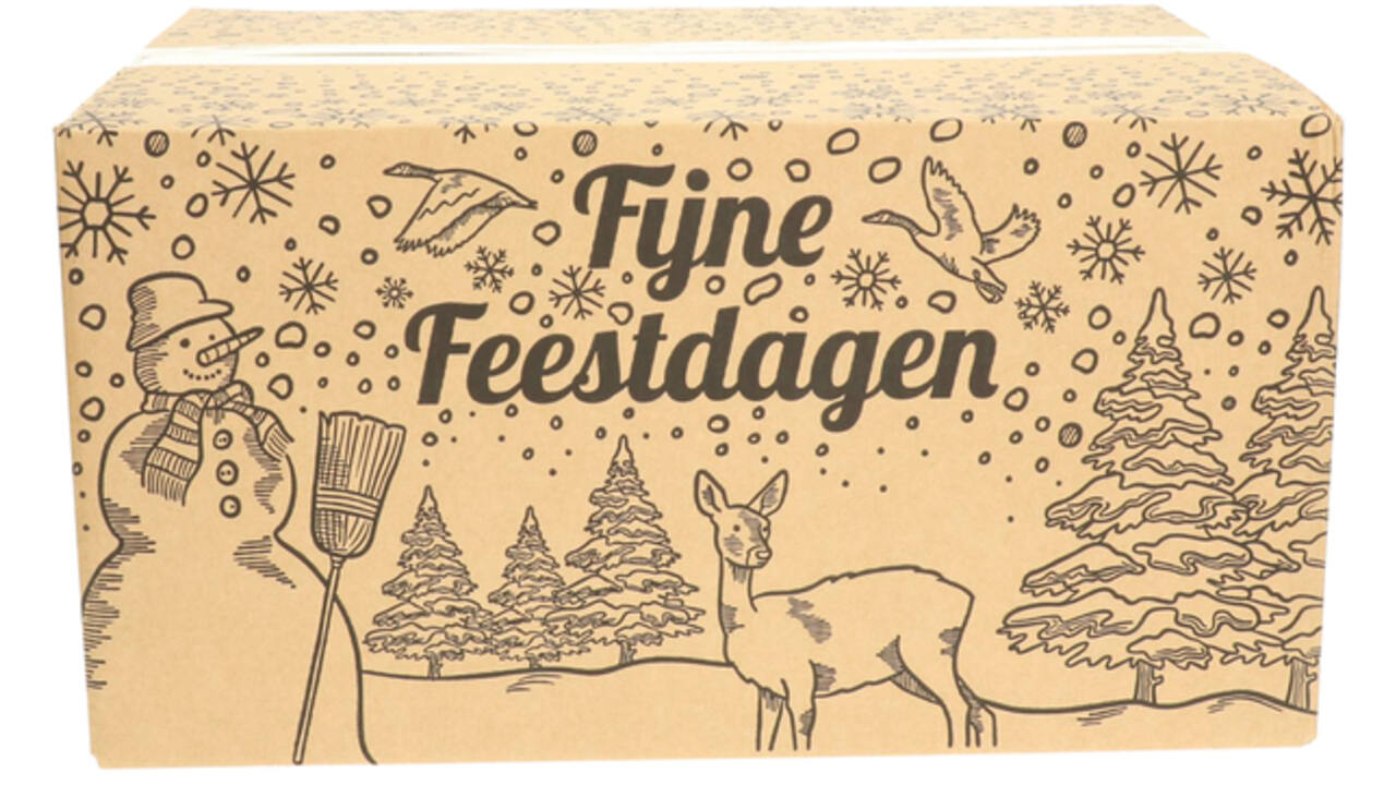 Kerstdoos IEZZY bedrukt Holland-2 390x290x250mm zwart