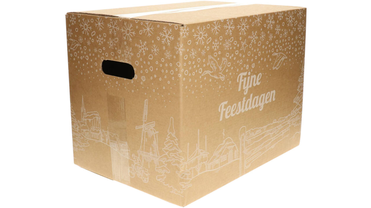 Kerstdoos IEZZY bedrukt Holland-6 490x390x300mm wit