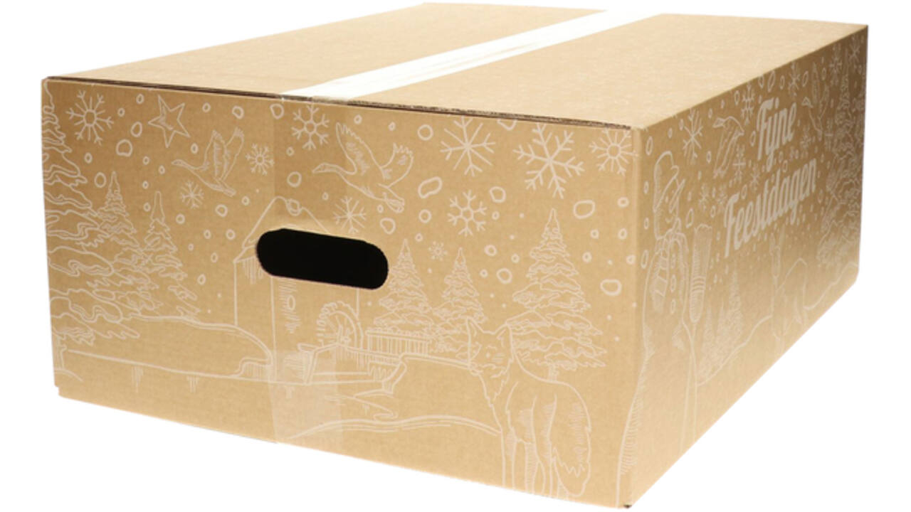 Kerstdoos IEZZY bedrukt Holland-2 390x290x250mm wit
