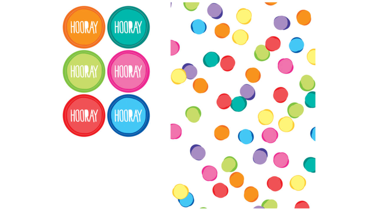 Uitdeelzakjes Haza Festive Colors met stickers 6 stuks